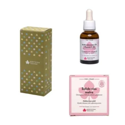 Biofficina Toscana Kit Viso Malva Con Acido Ialuronico, Peptidi E Malva Bio Toscana