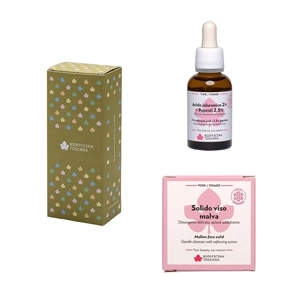 Biofficina Toscana Kit Viso Malva Con Acido Ialuronico, Peptidi E Malva Bio Toscana 1 Biofficina Toscana Kit Viso Malva Con Acido Ialuronico, Peptidi E Malva Bio Toscana