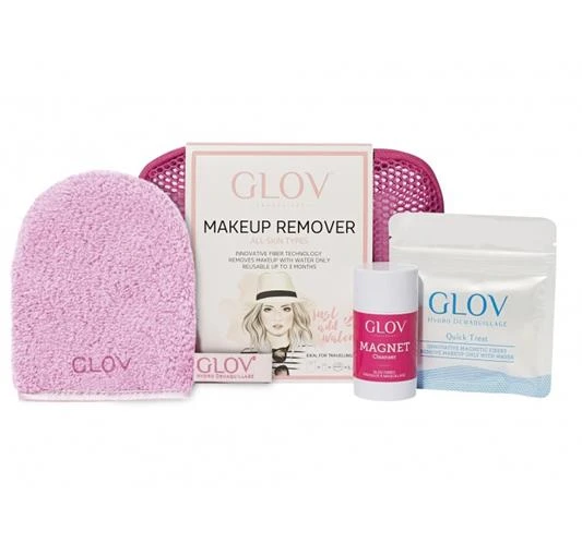 Glov Gift Set Pink Con Pochette: Guanto Struccante + Quick Treat Per Occhi + Cleaser Magnet 1 Glov Gift Set Pink Con Pochette: Guanto Struccante + Quick Treat Per Occhi + Cleaser Magnet
